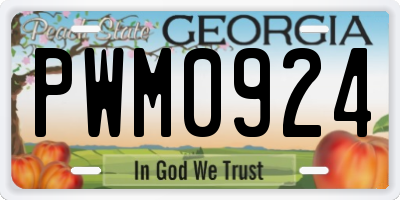 GA license plate PWM0924