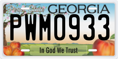 GA license plate PWM0933