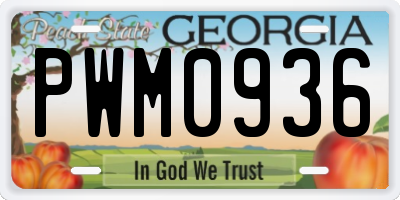 GA license plate PWM0936