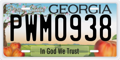 GA license plate PWM0938