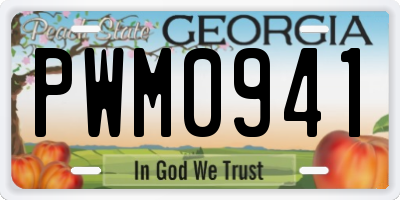 GA license plate PWM0941