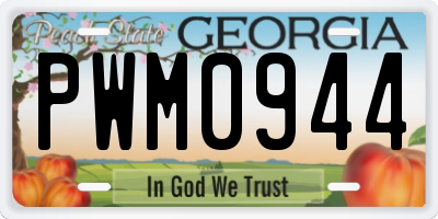 GA license plate PWM0944