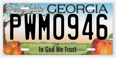 GA license plate PWM0946