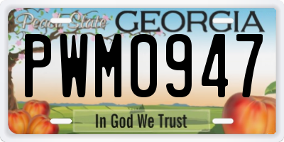 GA license plate PWM0947