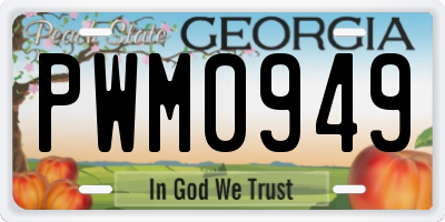 GA license plate PWM0949