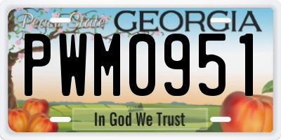 GA license plate PWM0951