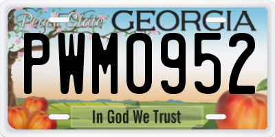 GA license plate PWM0952