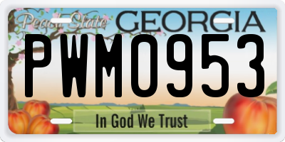 GA license plate PWM0953