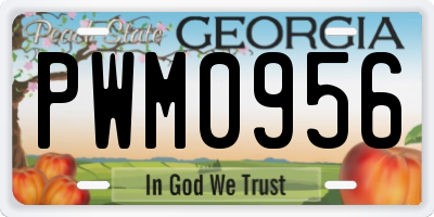 GA license plate PWM0956