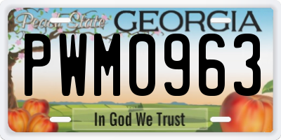 GA license plate PWM0963