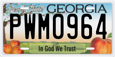 GA license plate PWM0964
