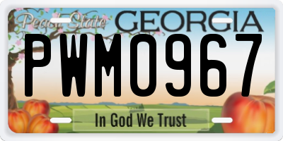 GA license plate PWM0967