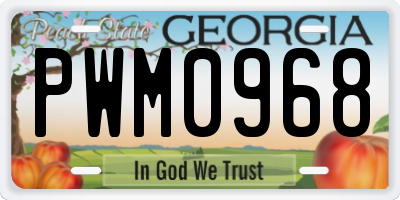 GA license plate PWM0968