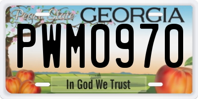 GA license plate PWM0970