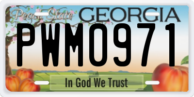 GA license plate PWM0971