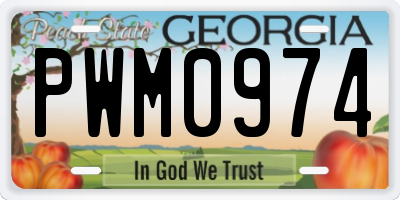 GA license plate PWM0974