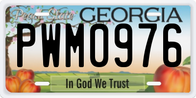 GA license plate PWM0976