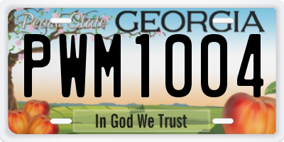 GA license plate PWM1004