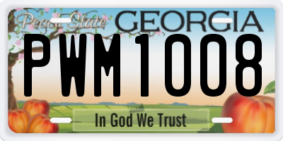 GA license plate PWM1008