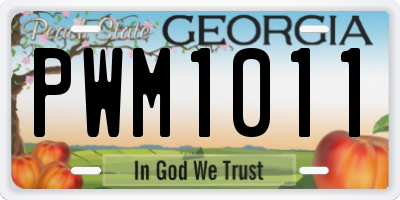 GA license plate PWM1011