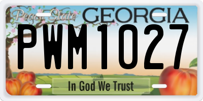 GA license plate PWM1027
