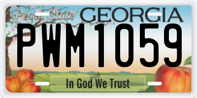 GA license plate PWM1059