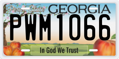 GA license plate PWM1066