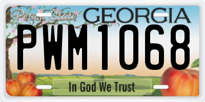 GA license plate PWM1068