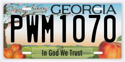GA license plate PWM1070