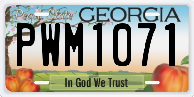 GA license plate PWM1071