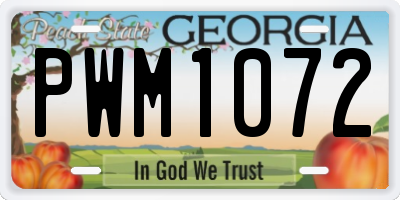 GA license plate PWM1072