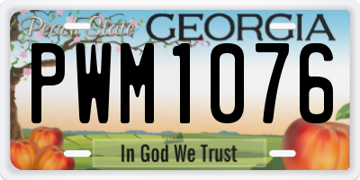GA license plate PWM1076