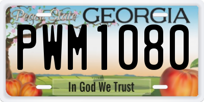 GA license plate PWM1080