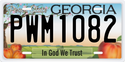 GA license plate PWM1082