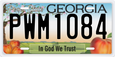 GA license plate PWM1084