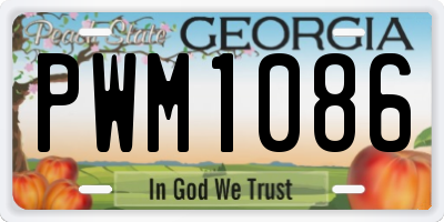 GA license plate PWM1086