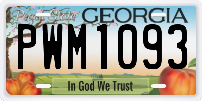 GA license plate PWM1093