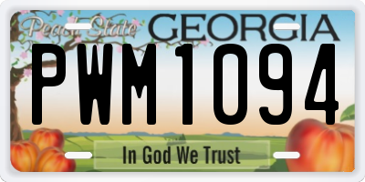 GA license plate PWM1094