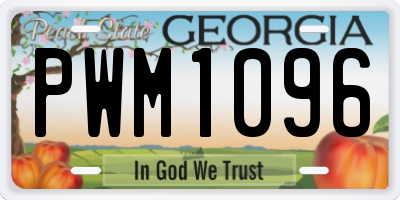 GA license plate PWM1096