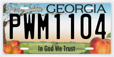 GA license plate PWM1104