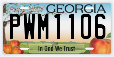 GA license plate PWM1106