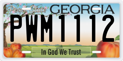 GA license plate PWM1112