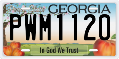 GA license plate PWM1120