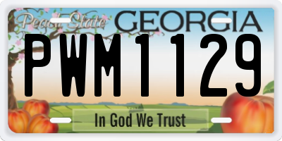 GA license plate PWM1129