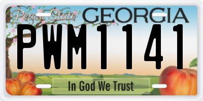 GA license plate PWM1141