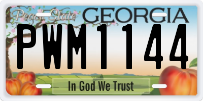 GA license plate PWM1144