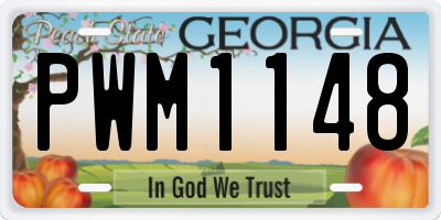 GA license plate PWM1148