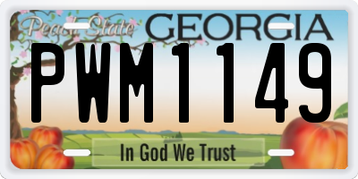 GA license plate PWM1149