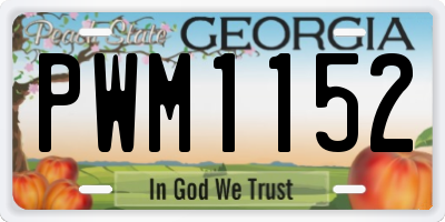 GA license plate PWM1152