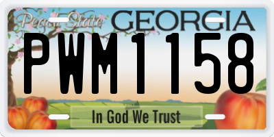 GA license plate PWM1158